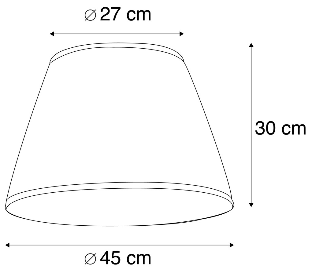 Klosz plisowany biały 45/30 cm Retro