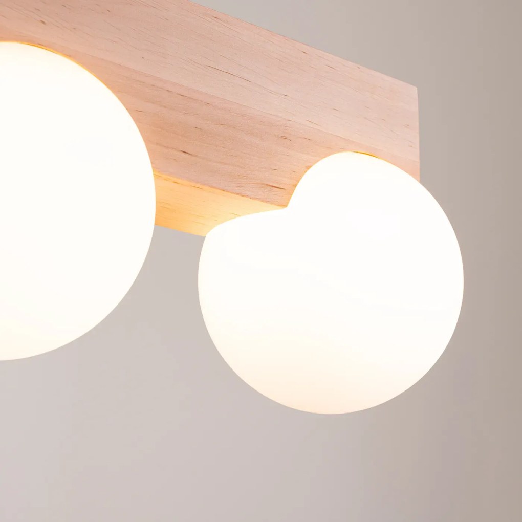 Plafon BULBO 2 naturalne drewno SOLLUX  LIGHTING