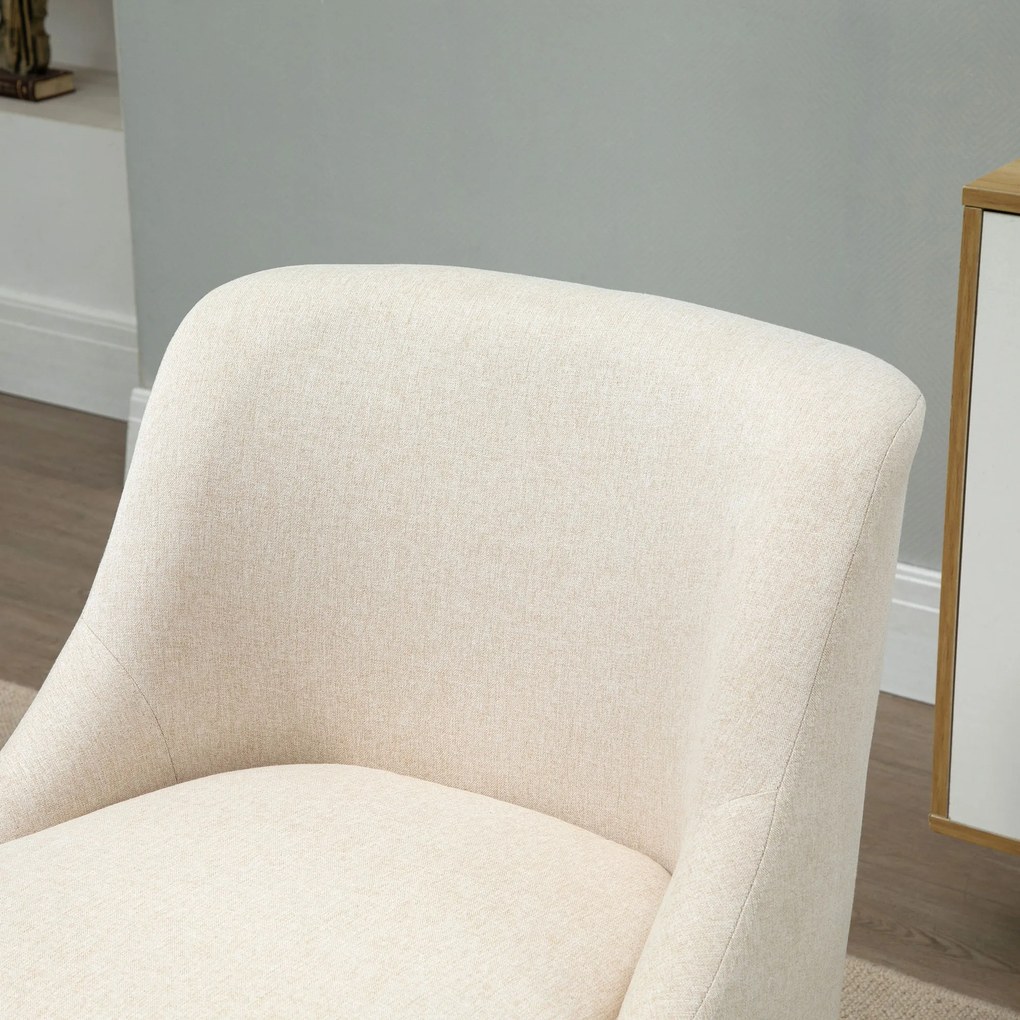 HOMCOM Krzesło do jadalni, nowoczesny design, len, 63 x 69 x 79,5 cm