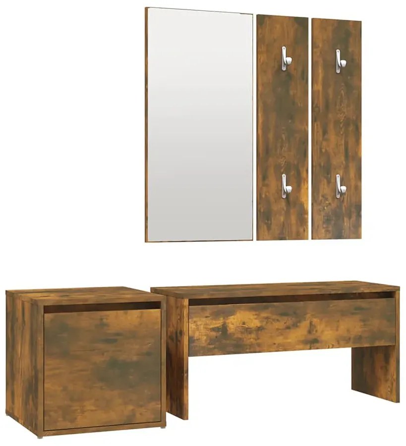 4-częściowy zestaw do przedpokoju przydymiony dąb B6-T79