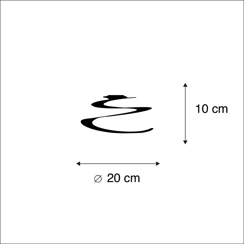 Klosz stalowy czarny 20 cm - Spiral