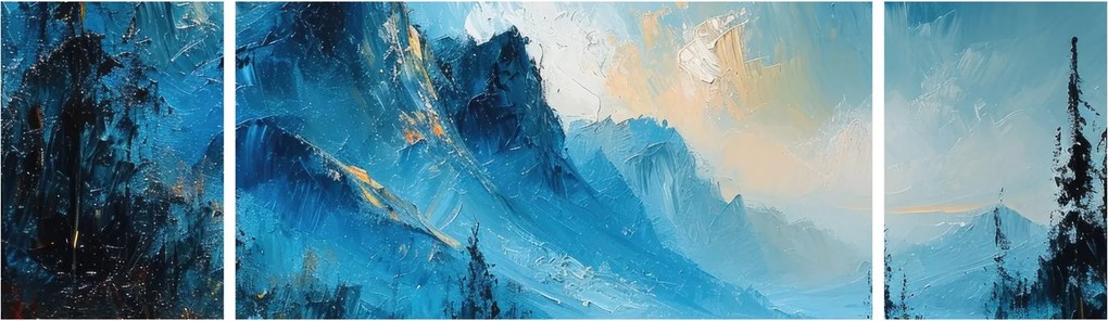 Obraz - Malowanie gór (170x50 cm)