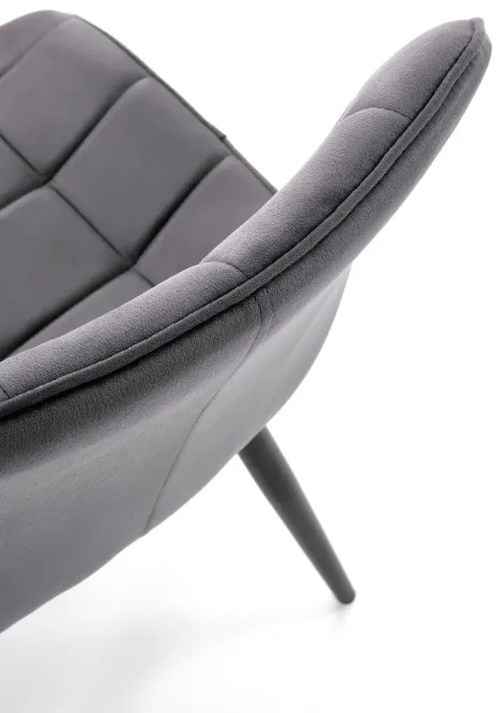 Krzesło tapicerowane K580 VELVET szare HALMAR