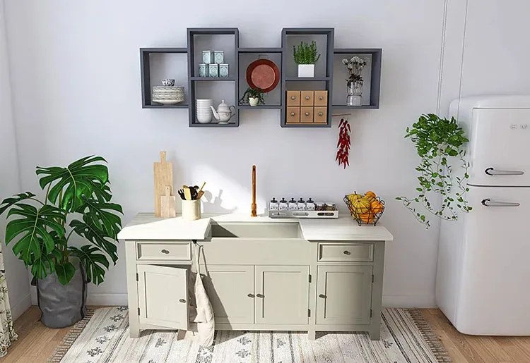 Szara minimalistyczna półka ścienna H7-D56