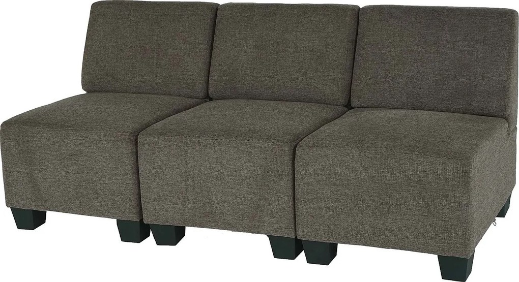Modułowa sofa 3-osobowa Moncalieri,  brązowa, bez podłokietników