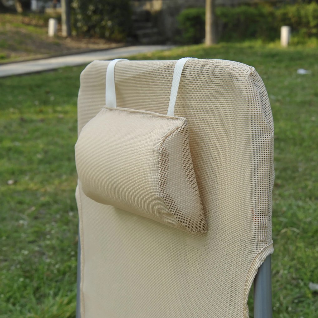 Outsunny Leżak ogrodowy wypoczynkowy składany 4 kolory Kremowy komfort i styl | Aosom PL