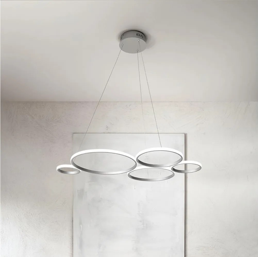 Ondaluce - LED ściemnialna lampa wisząca na lince POIS LED/60W/230V srebrna