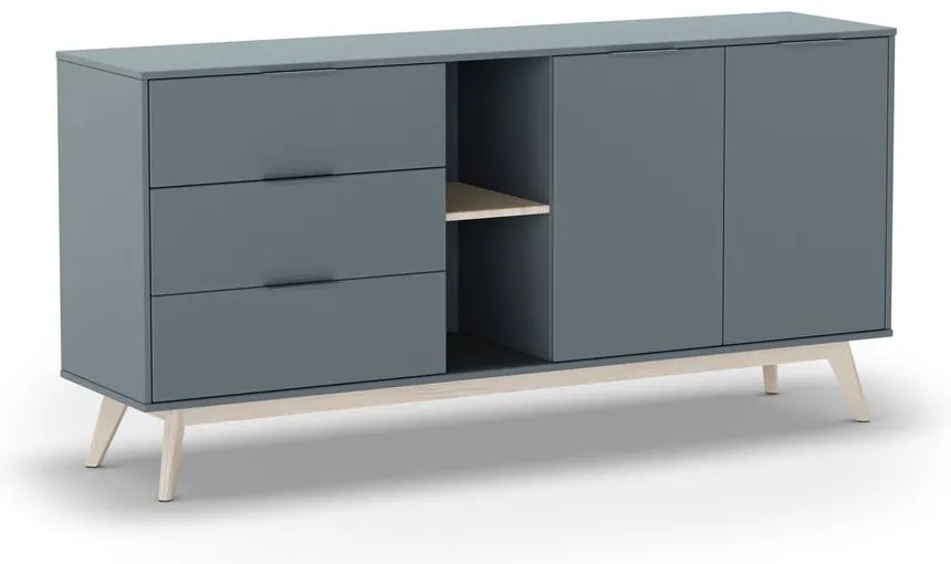Szarozielona komoda 165x80x40 cm Pisco – Marckeric