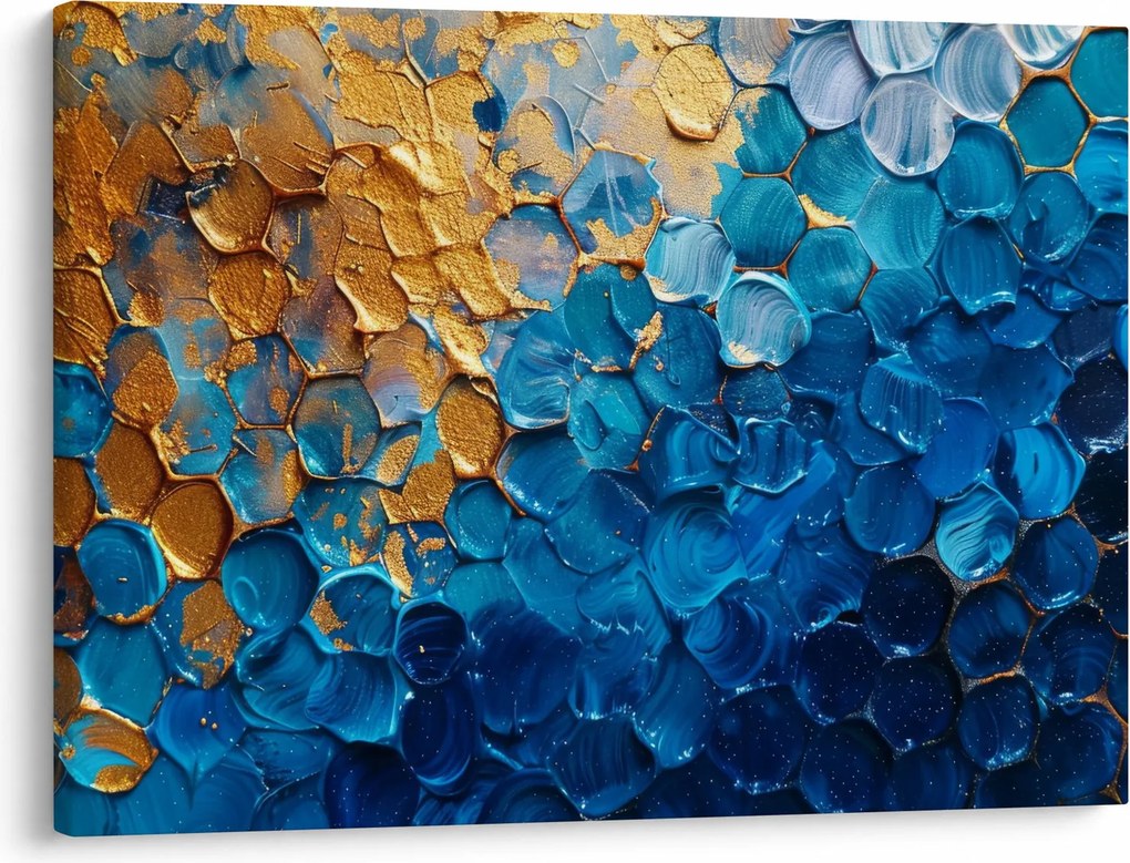 Obraz - Niebiesko-złoty obraz (70x50 cm)