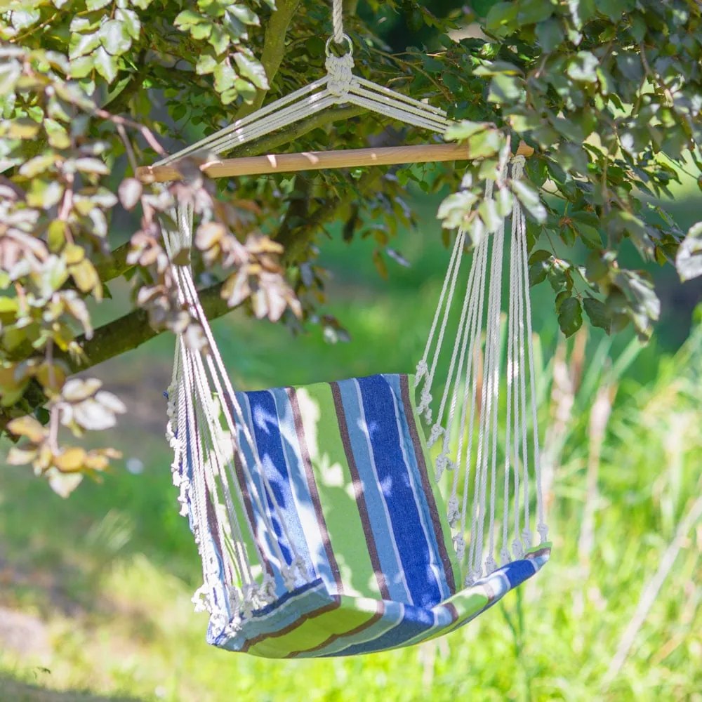 Krzesło brazylijskie 100 x 50 cm granat/limonka PATIO