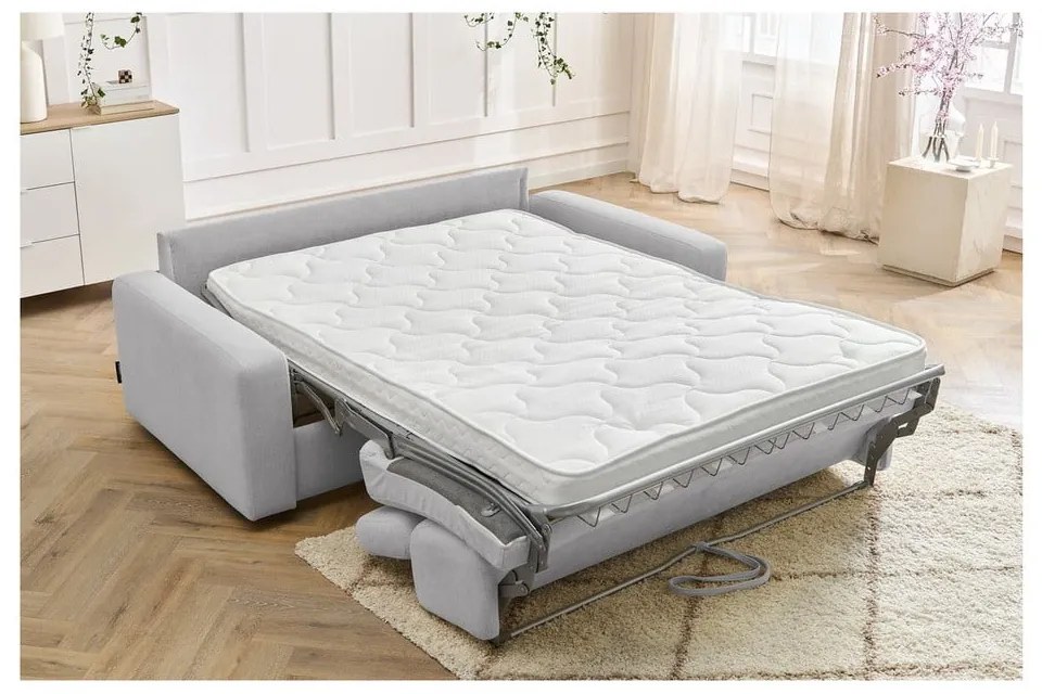 Jasnoszara rozkładana sofa 215 cm Monaco – Bobochic Paris