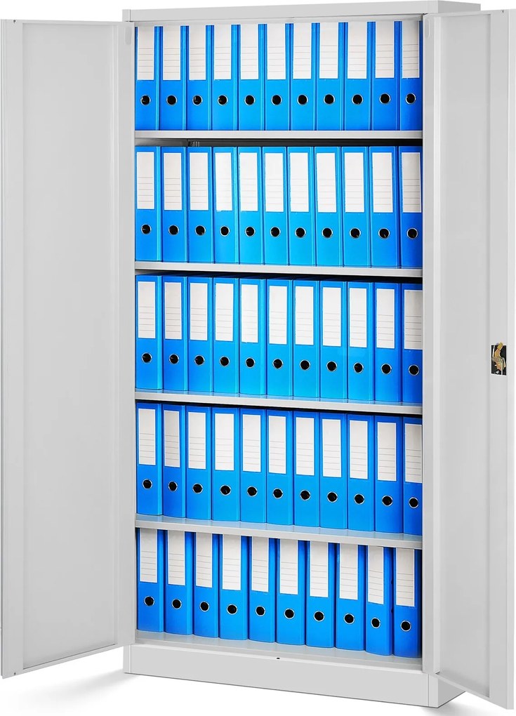 Szafa biurowa na akta wysoka Jan H 90x40x195 cm szara