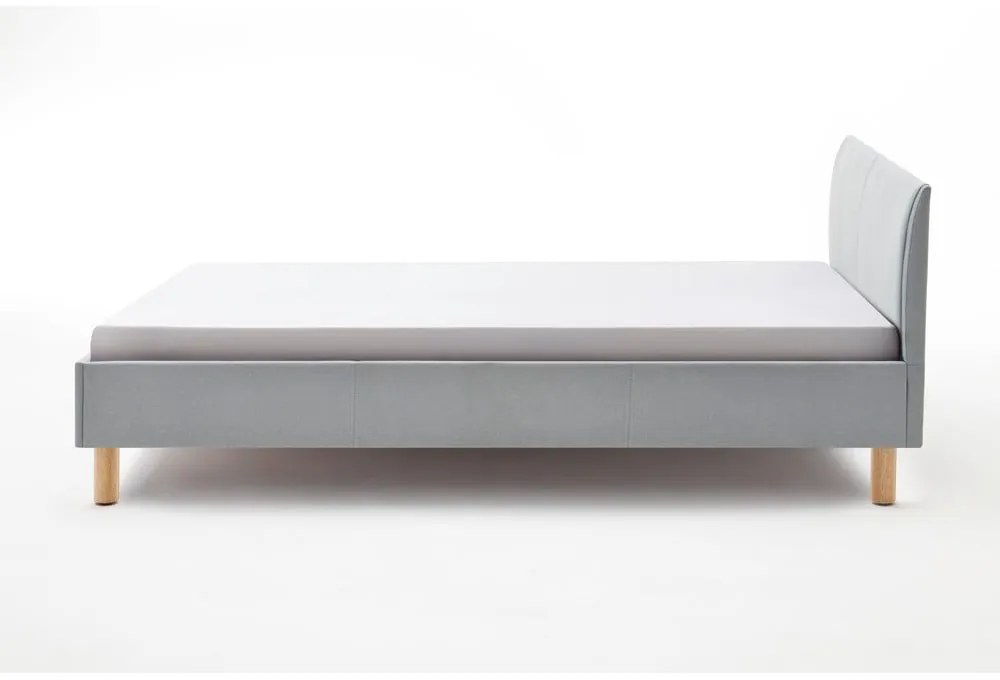 Niebieskie/szare tapicerowane łóżko dwuosobowe bez stelaża 140x200 cm Lena – Meise Möbel