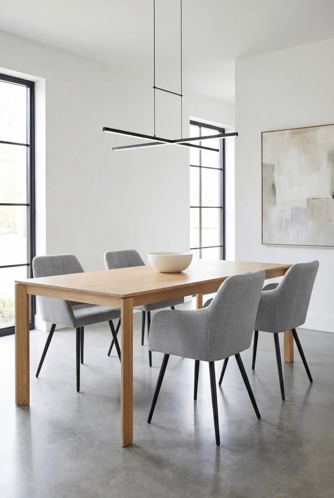 Zestaw 2 szarych krzeseł pikowanych K3-W75