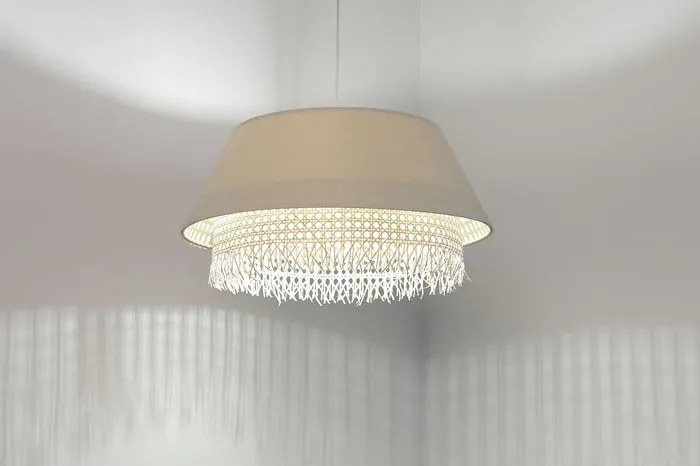 Kremowa abażurowa lampa wisząca boho - 12X A344 L7-W99