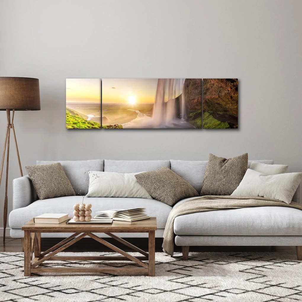 Obraz - Seljalandsfoss od tyłu jaskini (170x50 cm)