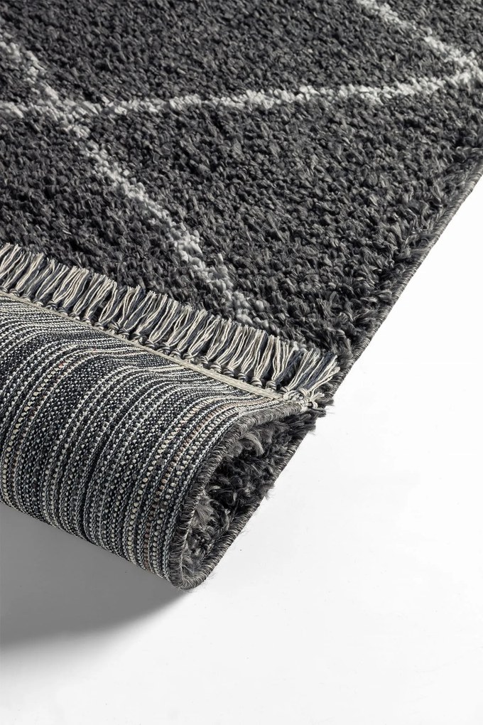 Dywan shaggy Blake romby szare 195 cm x 290 cm