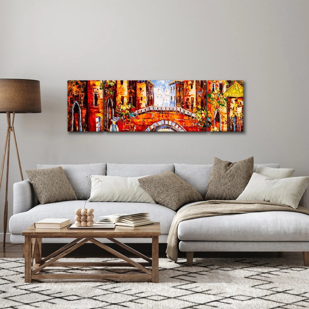 Obraz - Obraz olejny przedstawiający miasto III. (170x50 cm)