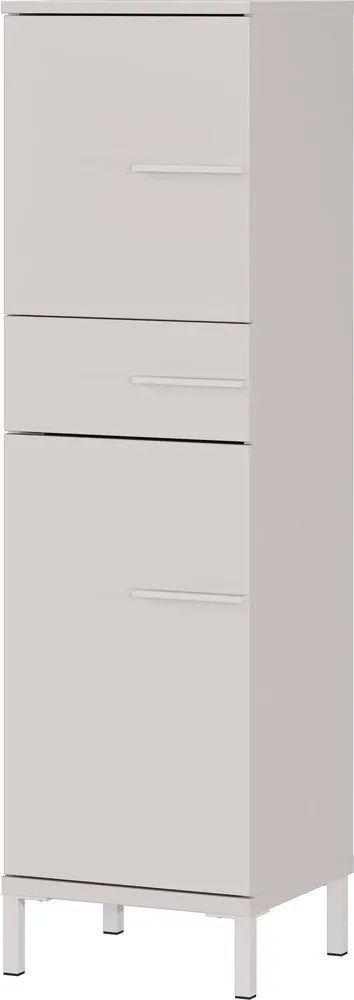 Kremowa wysoka/wąska szafka łazienkowa z matowym wykończeniem 34x123 cm Laurino – Germania