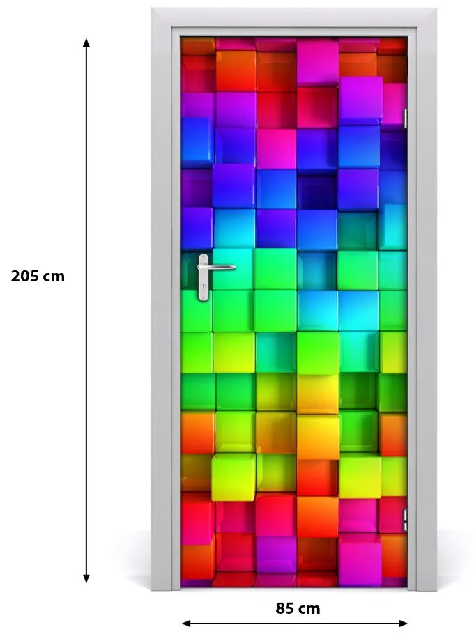 Naklejka samoprzylepna na drzwi Kolorowe pudełka