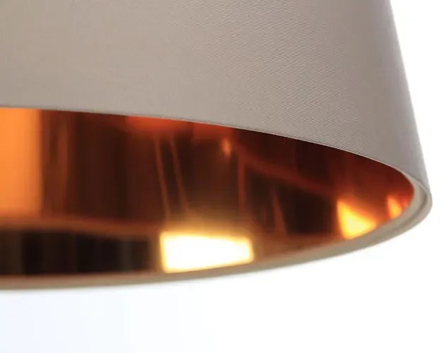 Kremowa lampa wisząca z abażurem rose gold - S405-Arva