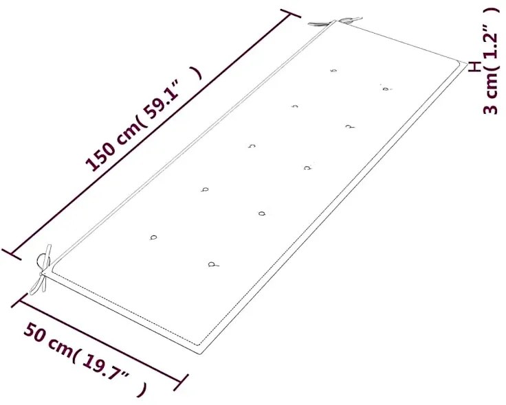 Drewniana ławka z poduszką N1-M17