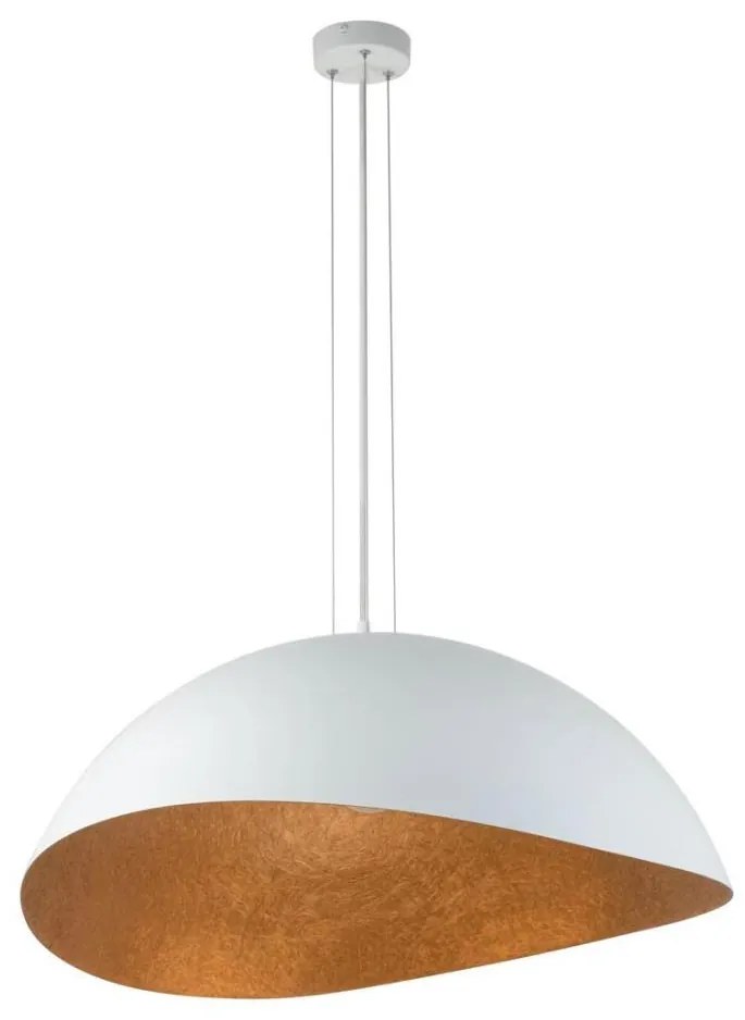 Lampa wisząca SOLARIS 1xE27/60W/230V biała/miedziana na linkę