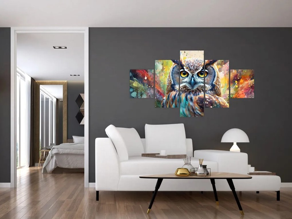 Obraz - Malowanie sowy (125x70 cm)
