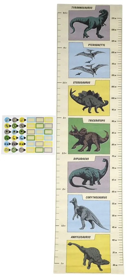 Naklejka dziecięca do mierzenia wzrostu na drzwi/na ścianę 28x115 cm Prehistoric Land – Rex London