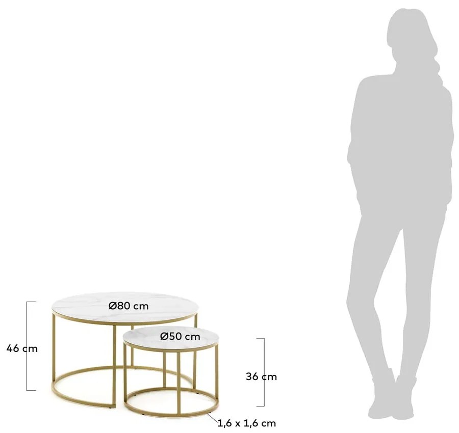 Zestaw 2 stolików Kave Home Leonor
