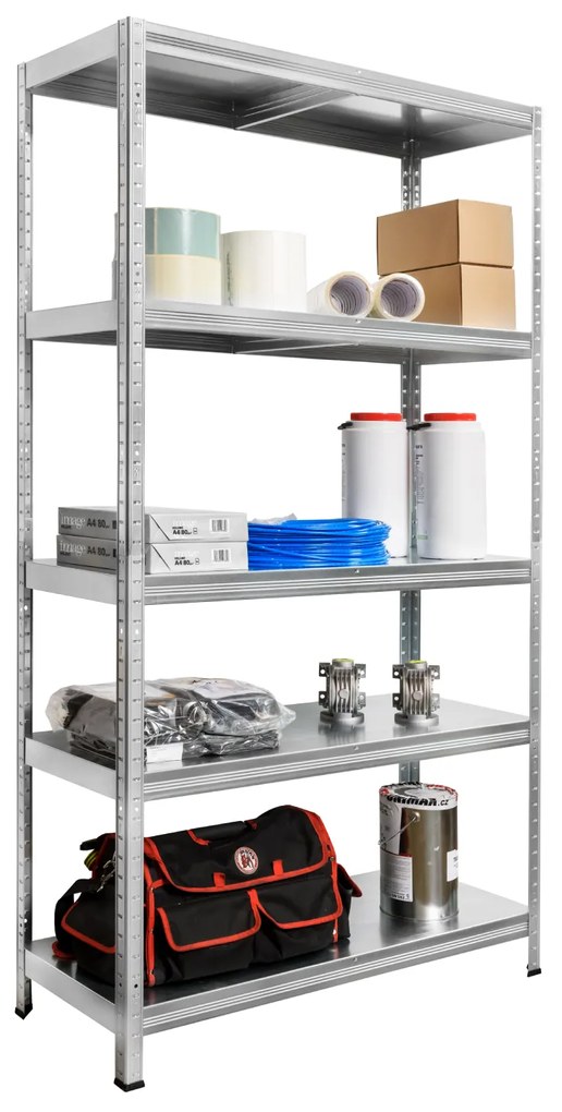 Kovona System Regał metalowy, 130 kg, 1800x900x400 mm, 5 półek, biały