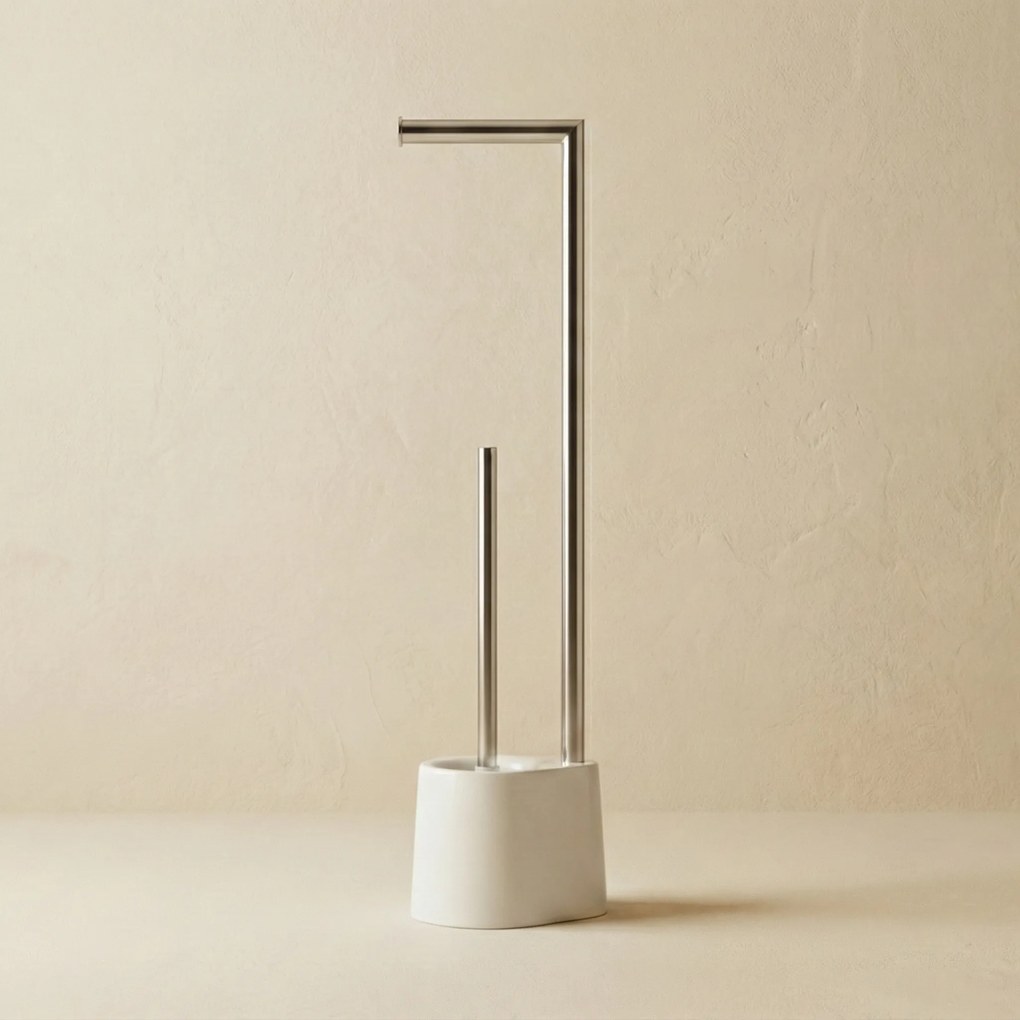 Stojak na papier toaletowy i szczotkę do WC STILK, 63 cm