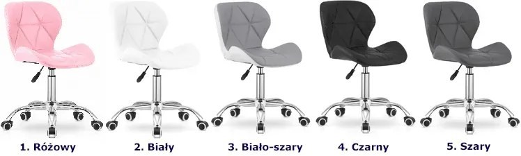 Szaro-biały pikowany fotel obrotowy do biurka - Infis 3X