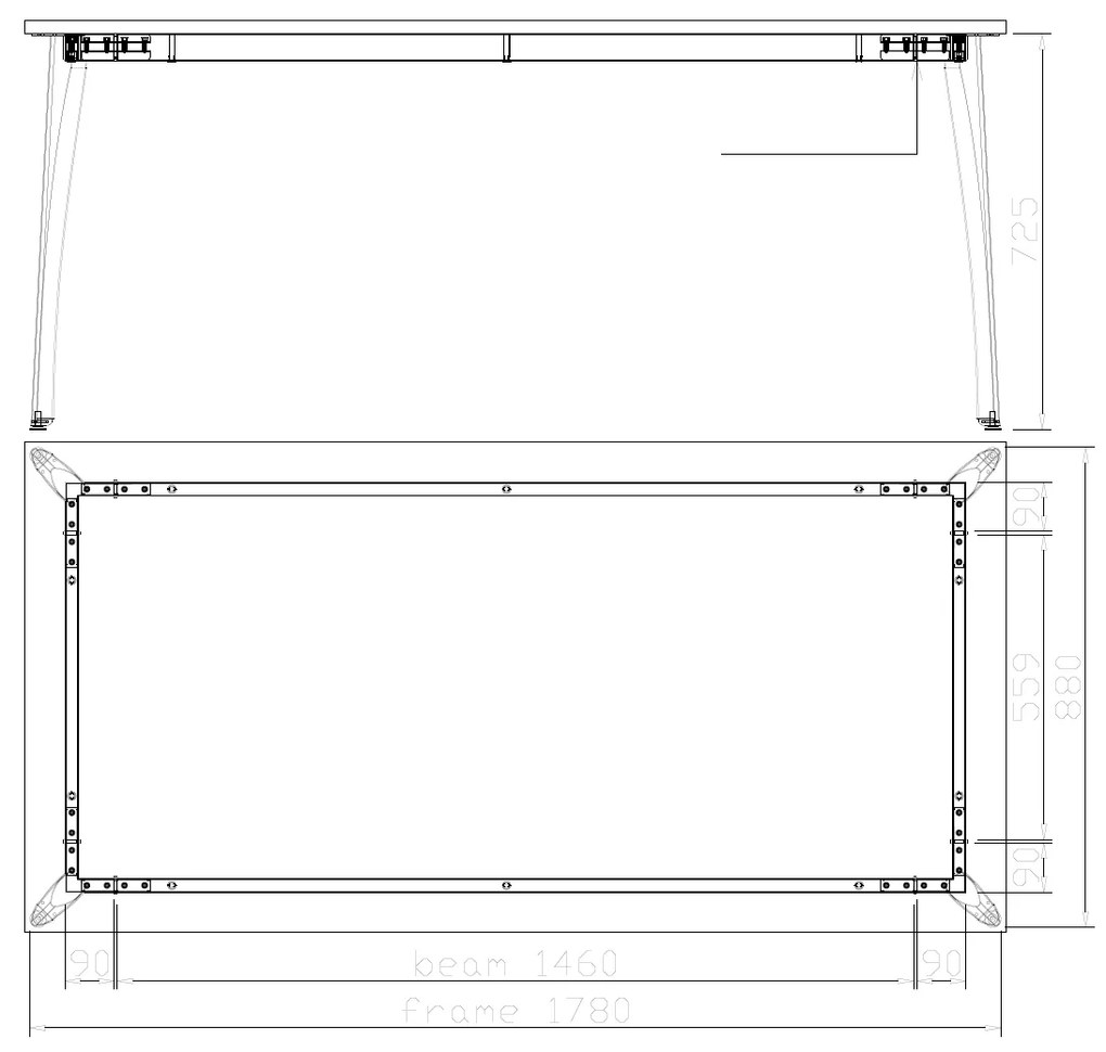 Stół konferencyjny PRIMO OMEGA, 1800 x 900 mm, podstawa biała, brzoza