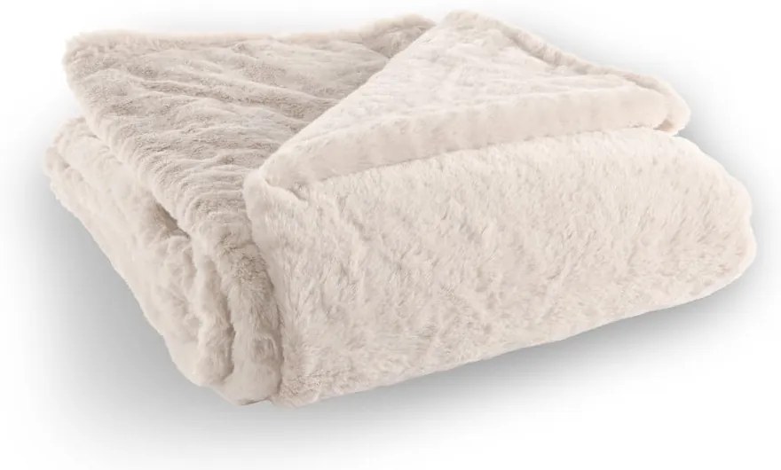 Białobeżowy koc ze sztucznego futra 150x200 cm Ruby – Tiseco Home Studio