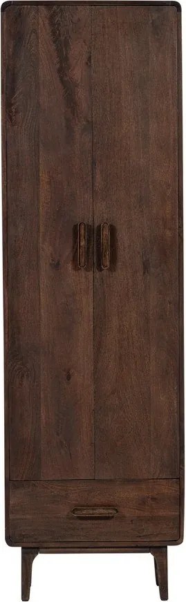 Szafka z litego drewna mango w ciemnym naturalnym kolorze 60x200x35 cm Liya – WOOOD