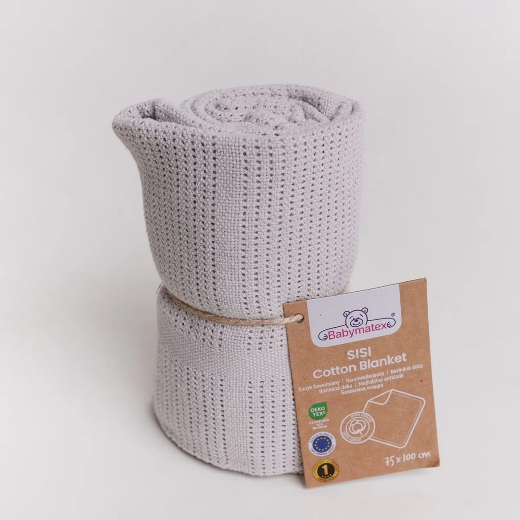 Babymatex Kocyk dziecięcy Sisi jasnoszary, 75 x 100 cm