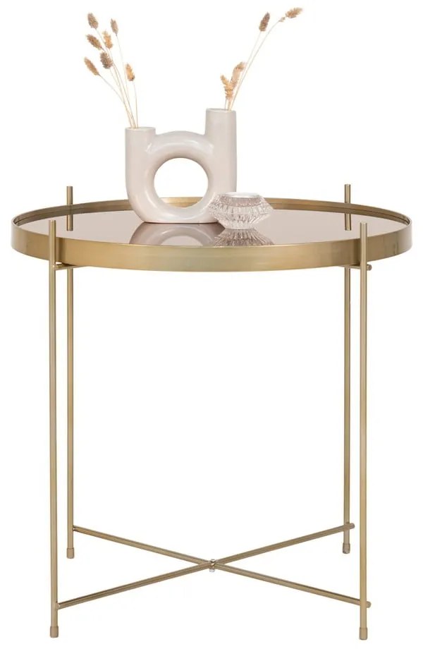 Okrągły stolik w kolorze złotym ø 48 cm Venezia – House Nordic