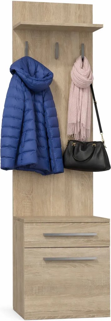 Wieszak Z Szafką Na Buty Dąb Sonoma W6-E74