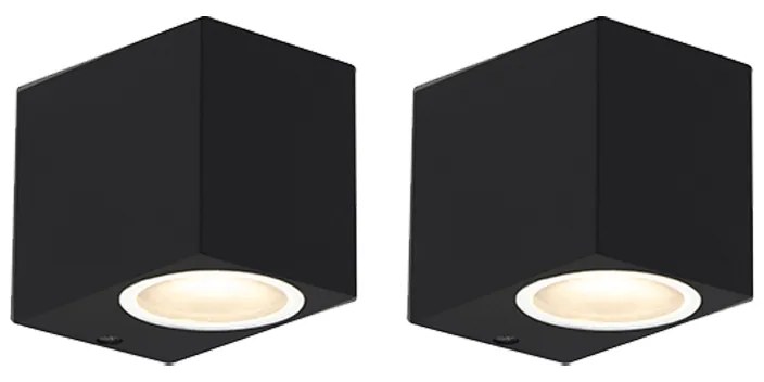 Zewnetrzna Zestaw 2 Nowoczesnych lamp ściennych czarnych IP44 - Baleno Nowoczesny Oswietlenie zewnetrzne