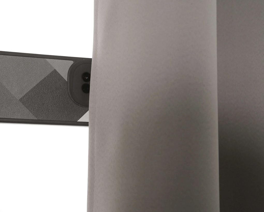 Szaro-brązowa zasłona OXFORD 140x250 cm Zawieszanie: Taśma z wiązaniami