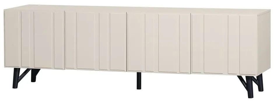 Kremowa szafka pod TV z litego drewna sosnowego 181x56 cm Miller – WOOOD