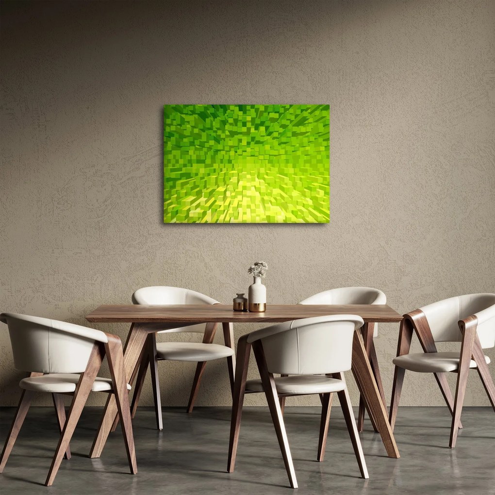 Obraz żółto-zielonych kostek (70x50 cm)