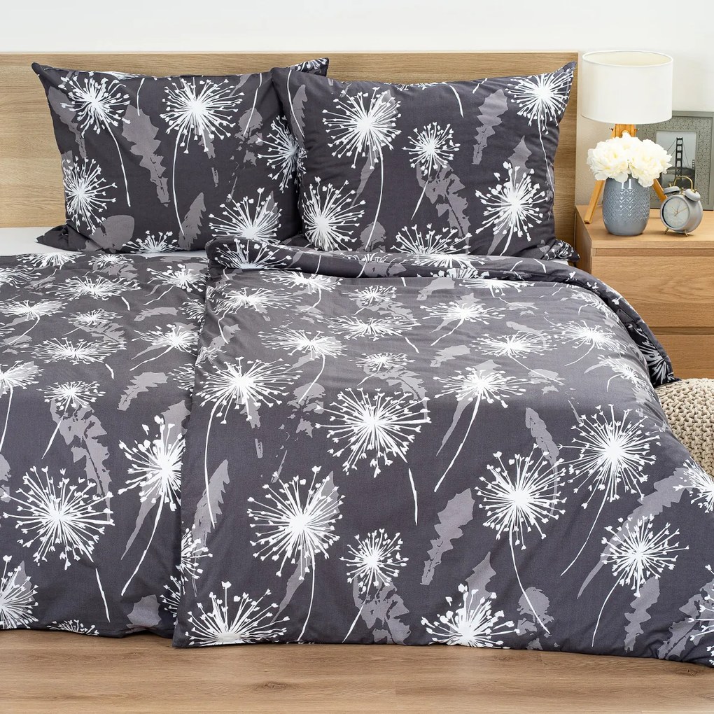 4Home Pościel bawełniana Midnight Dandelions, 140 x 220 cm, 70 x 90 cm, 140 x 220 cm, 70 x 90 cm