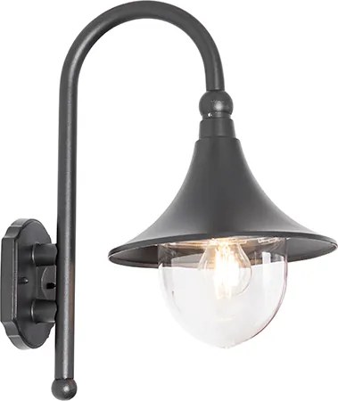 Klasyczna lampa ścienna zewnętrzna czarna IP44 - Daphne