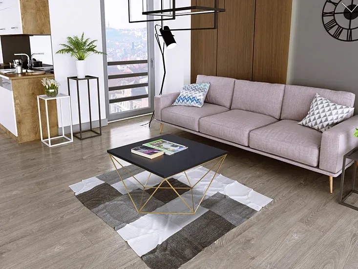 Stolik kawowy w stylu glamour czarny + złoty G5-W53
