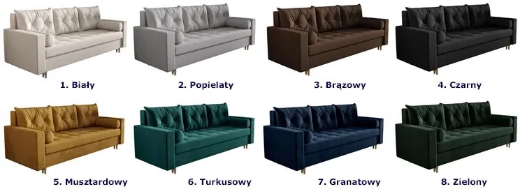 Kanapa rozkładana z funkcją spania turkus D2-M11