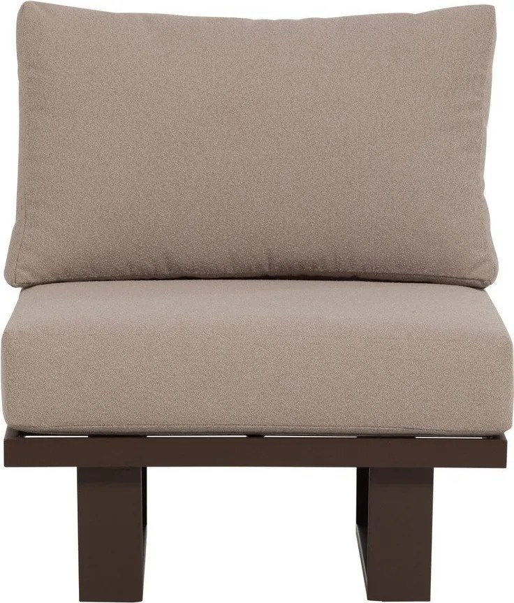 Brązowy metalowo-tapicerowany fotel ogrodowy Bear – WOOOD