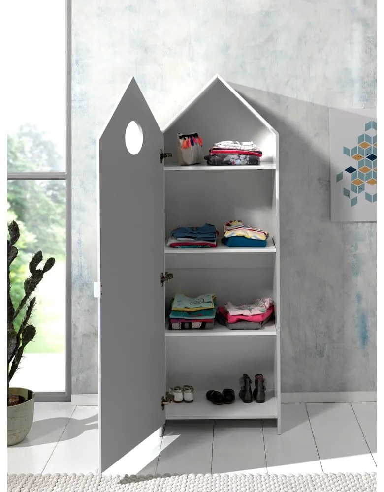 Biała szafa dziecięca otwarta 173x171,5 cm CASAMI – Vipack