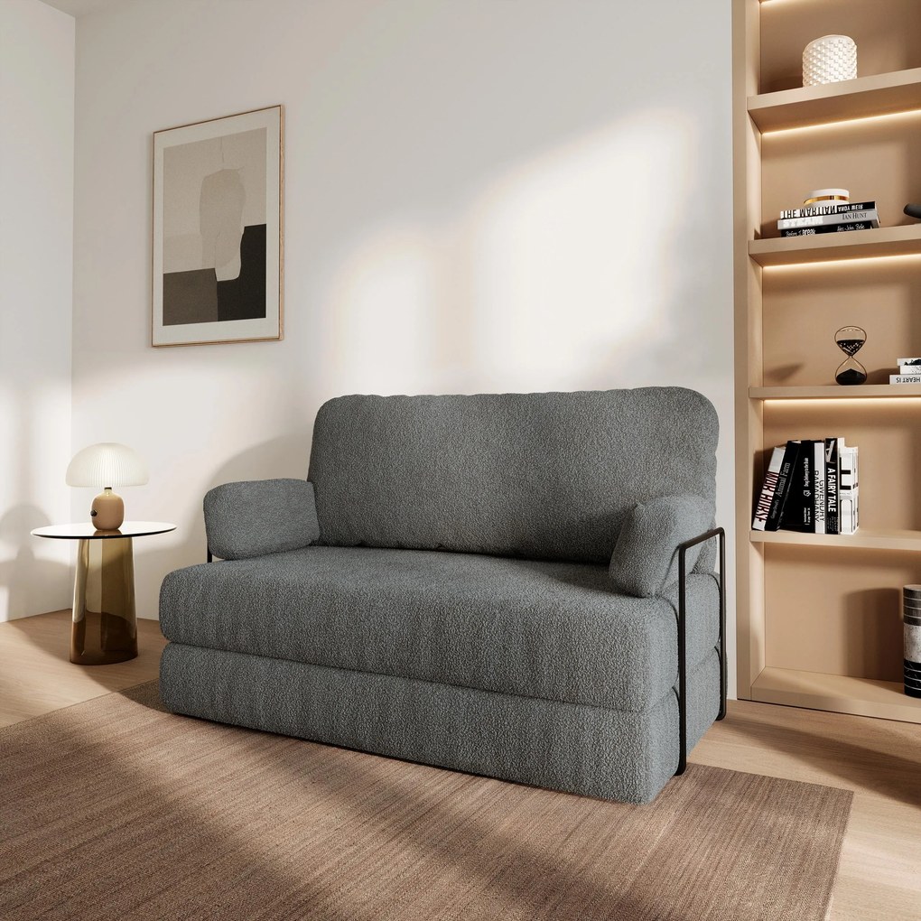 Masseno Sofa piankowa KESTE z funkcją spania - Szary - QUELLE 92 / Ze stelażem